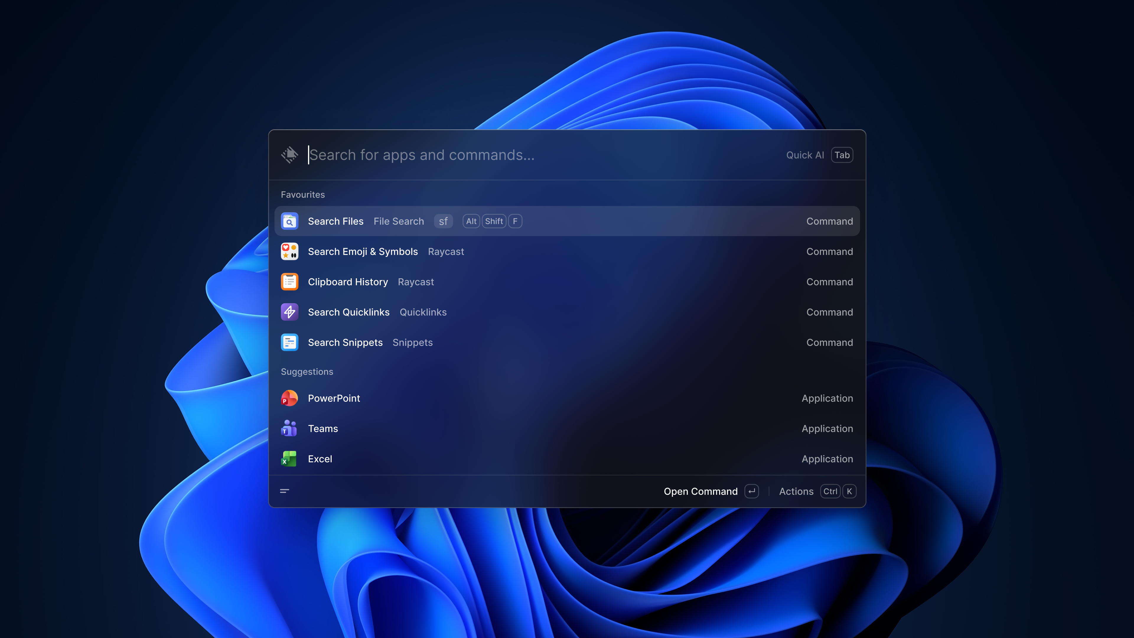 Raycast 2.0 on Windows